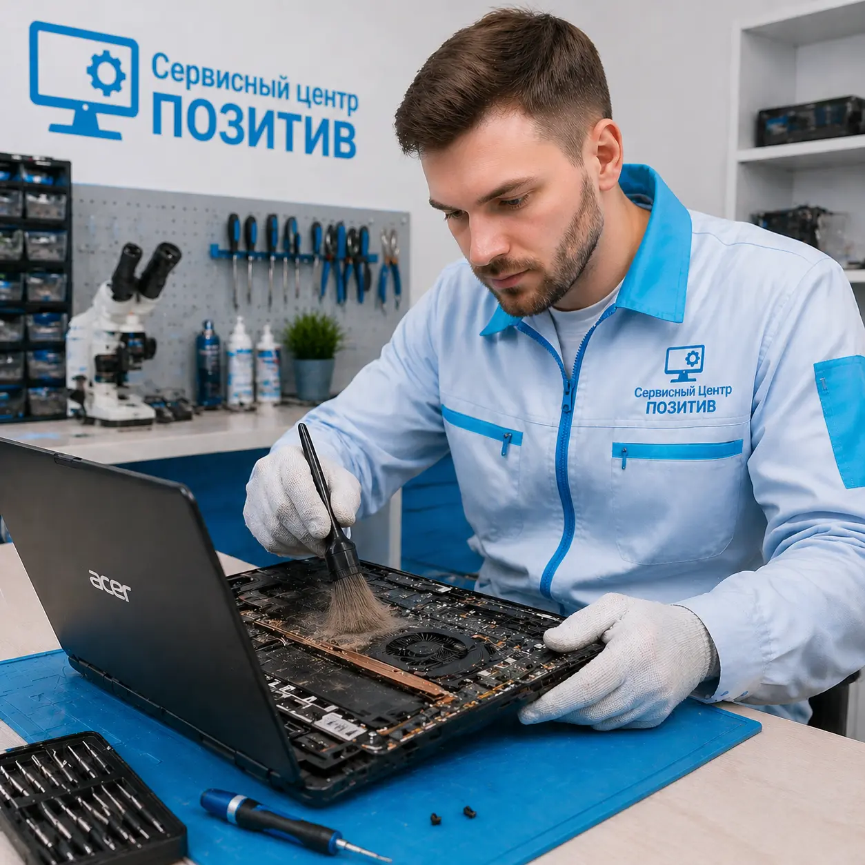 Чистка ноутбука Acer от пыли в Зеленогорске | Замена термопасты